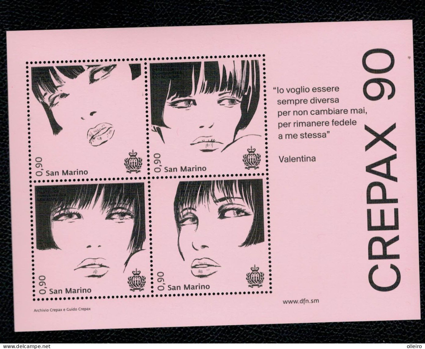 San Marino 2023 90° Anniversario Nascita Di Guido Crepax 4v In Foglietto Complete Set ** MNH - Nuovi