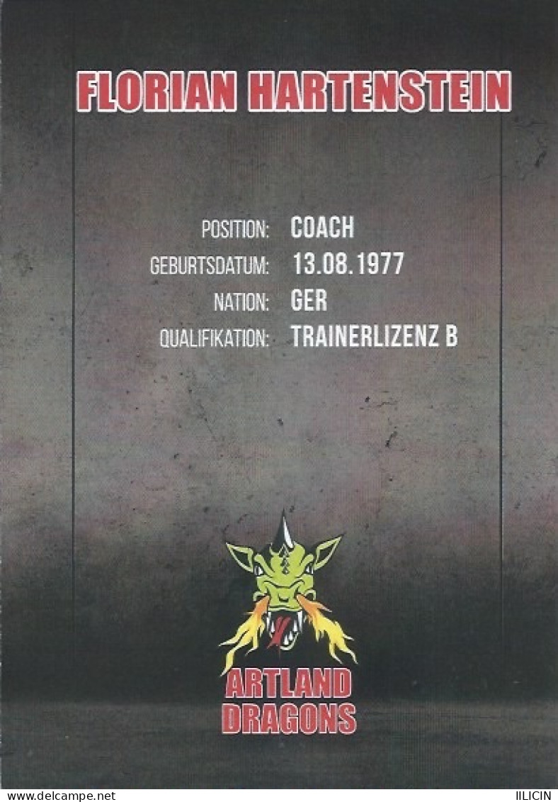 Trading Cards KK000622 - Basketball Germany Artland Dragons Quakenbrück 10.5cm X 15cm HANDWRITTEN SIGNED: Florian Harten - Bekleidung, Souvenirs Und Sonstige