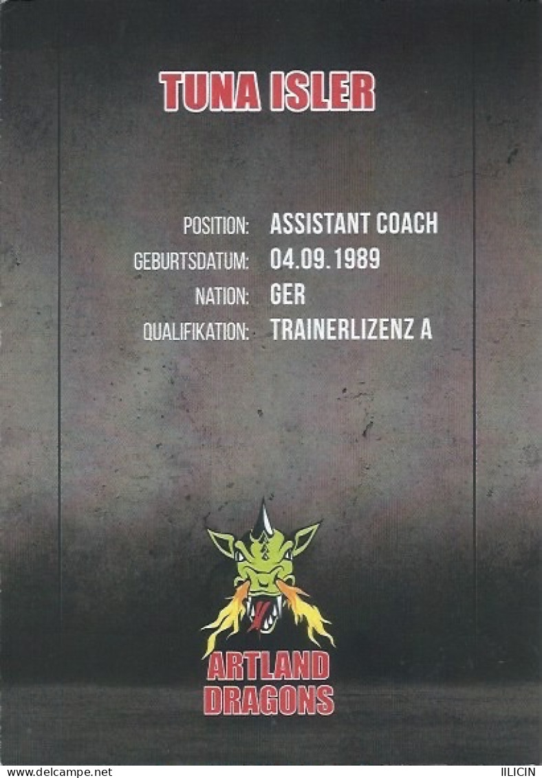 Trading Card KK000624 - Basketball Germany Artland Dragons Quakenbrück 10.5cm X 15cm HANDWRITTEN SIGNED: Tuna Isler - Bekleidung, Souvenirs Und Sonstige