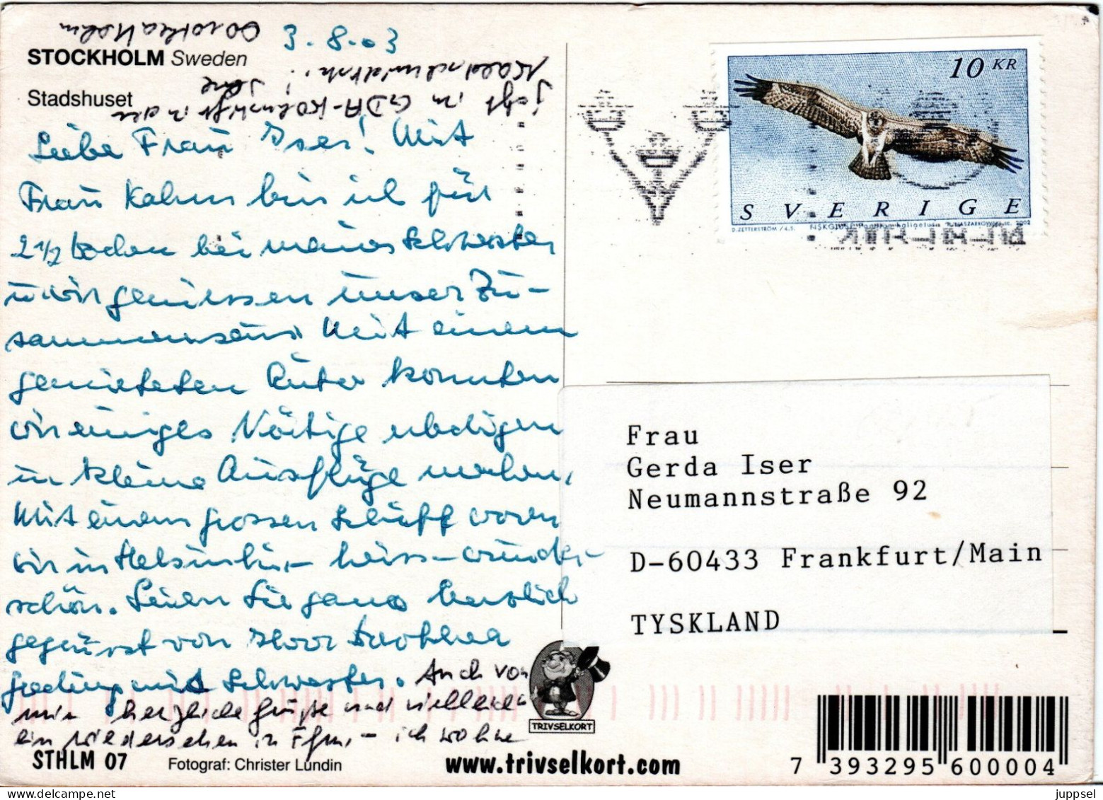 SWEDEN  Postcard, Osprey    /    SUEDE  Carte Postale, Balbuzard Pêcheur - Águilas & Aves De Presa