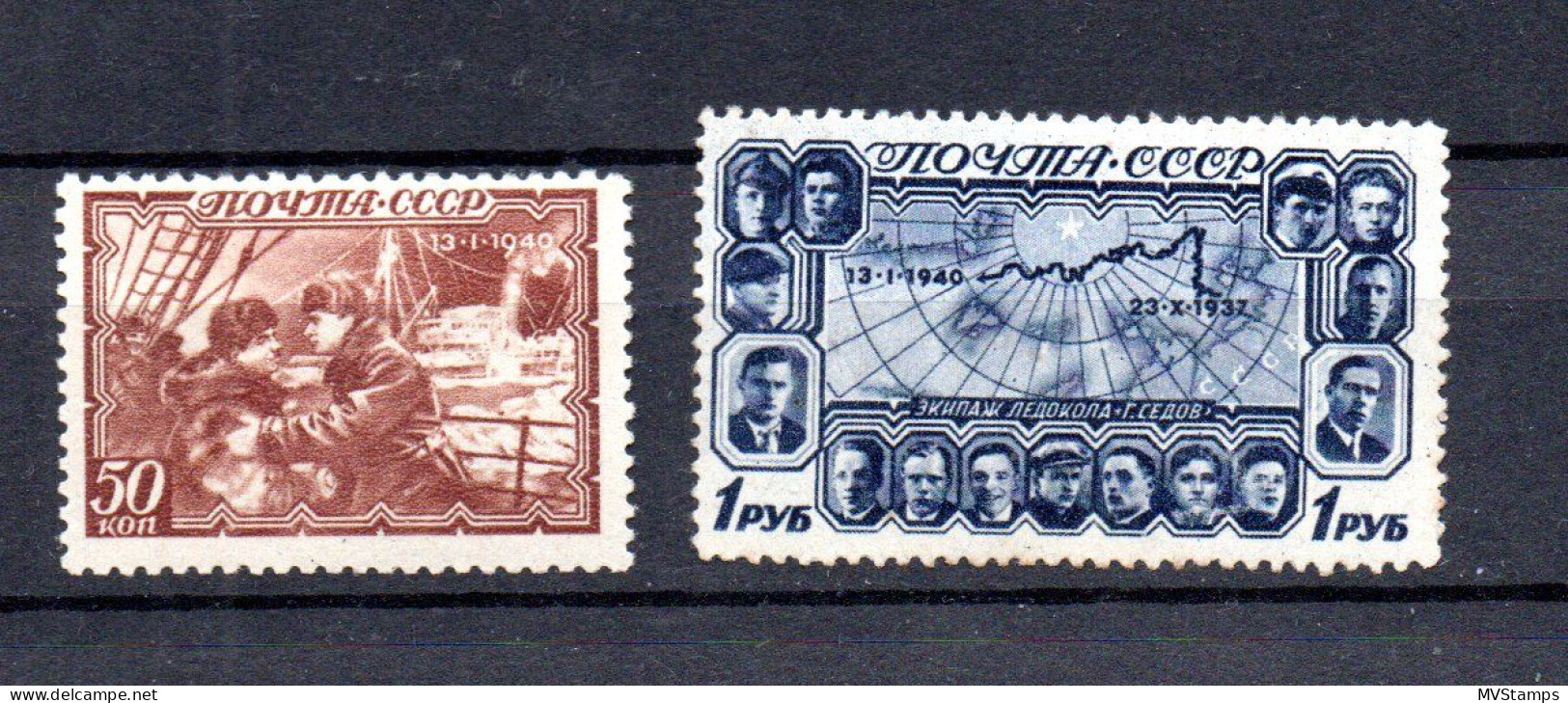 Russia 1940 Old Polar Stamps "G. Sedow" (Michel 743/44) MLH - Ungebraucht