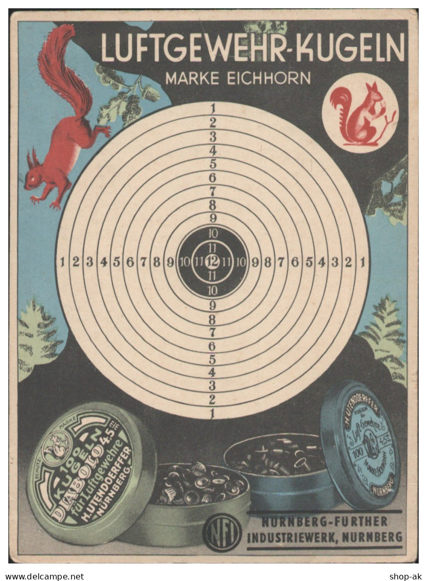 XX19476/ Eichhorn Luftgewehrkugeln H. Utendoprfer, Nürnberg Werbung Ca.1925 - Pubblicitari