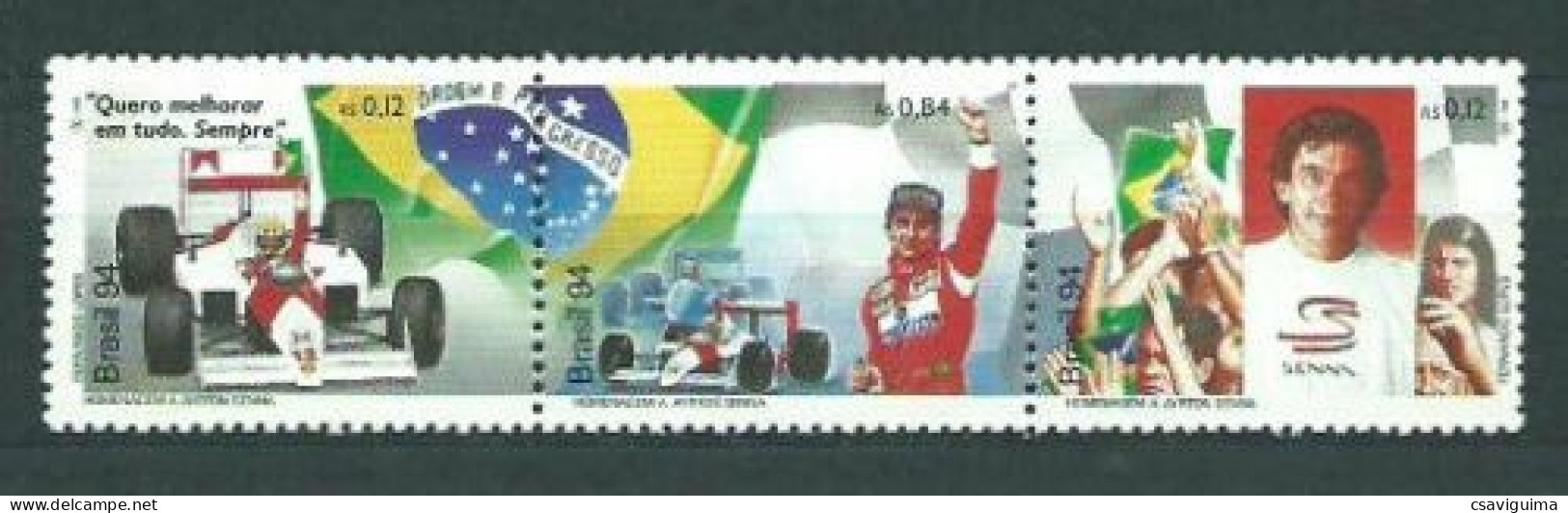 Brasil (Brazil) - 1994 - Motor Racing Ayrton Senna - Yv 2211/13 - Automovilismo
