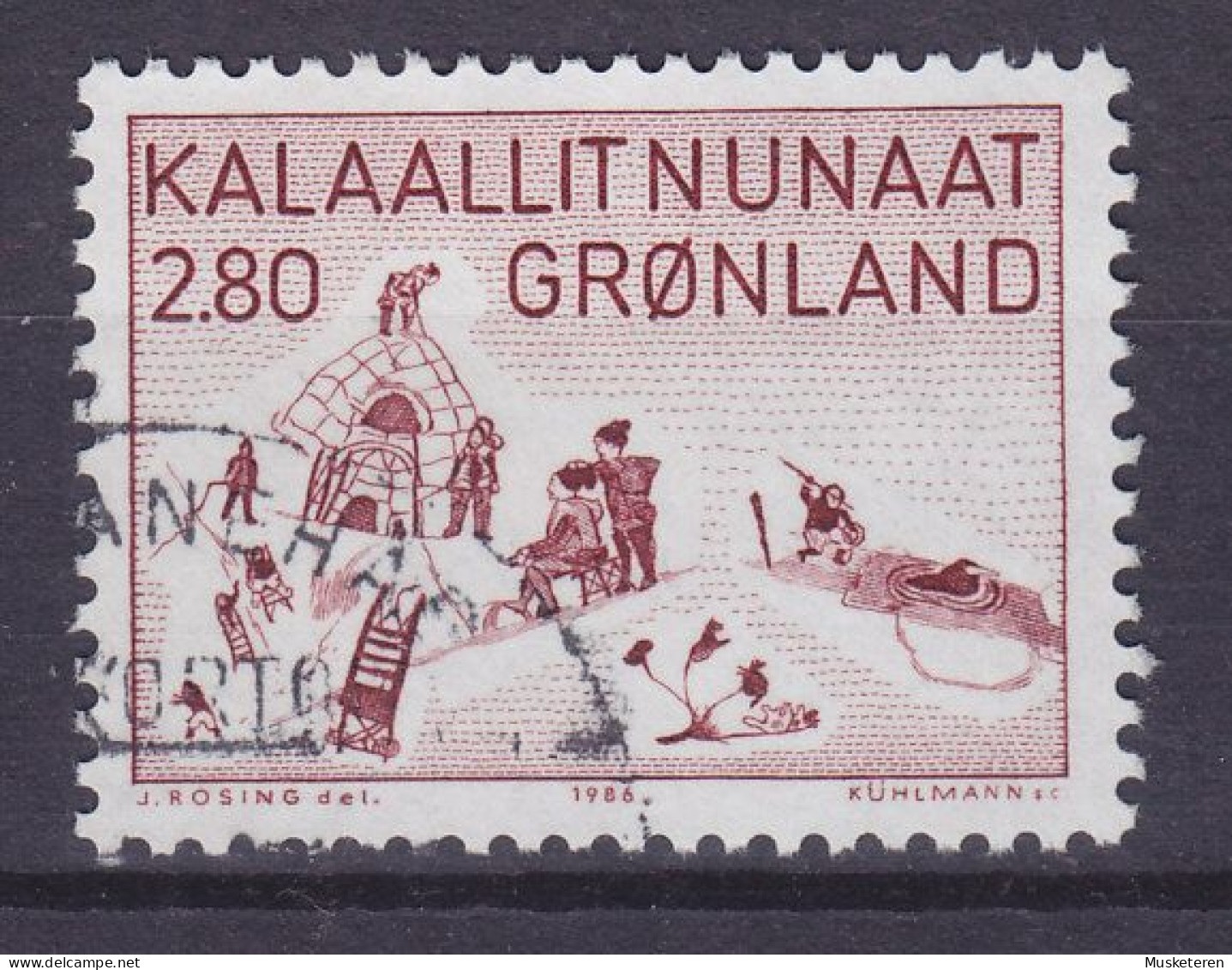 Greenland 1986 Mi. 167, 2.80 Kr Kunst (VII) Leben In Thule-Bezirk Collage Von Aninaaq - Gebruikt