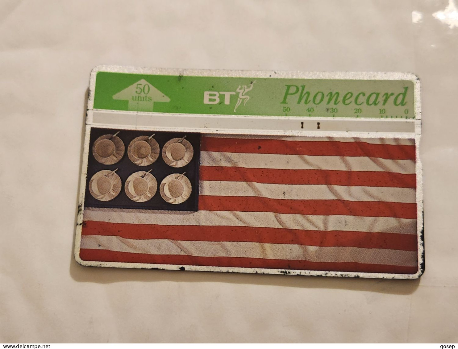 United Kingdom-(BTC147)-Flying The Flag 1(U.S.A)-(1010)(50units)(506G36183)price Cataloge3.00£ Used+1card Prepiad Free - BT Souvenir