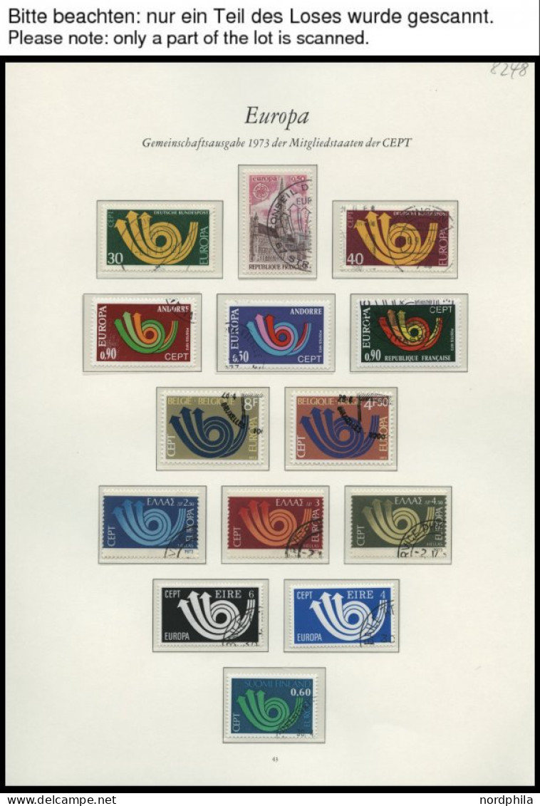 EUROPA UNION O, 1973/4, Posthorn Und Skulpturen, 2 Komplette Jahrgänge, Pracht, Mi. 150.20 - Sammlungen