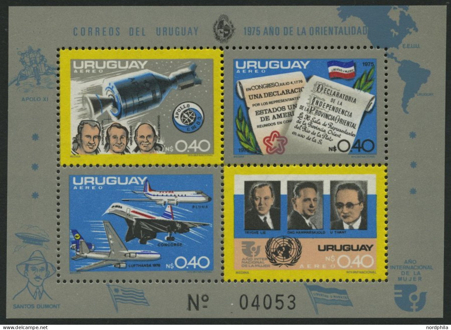 URUGUAY Bl. 27 **, 1975, Block Unabhängigkeit, Pracht, Mi. 40.- - Uruguay