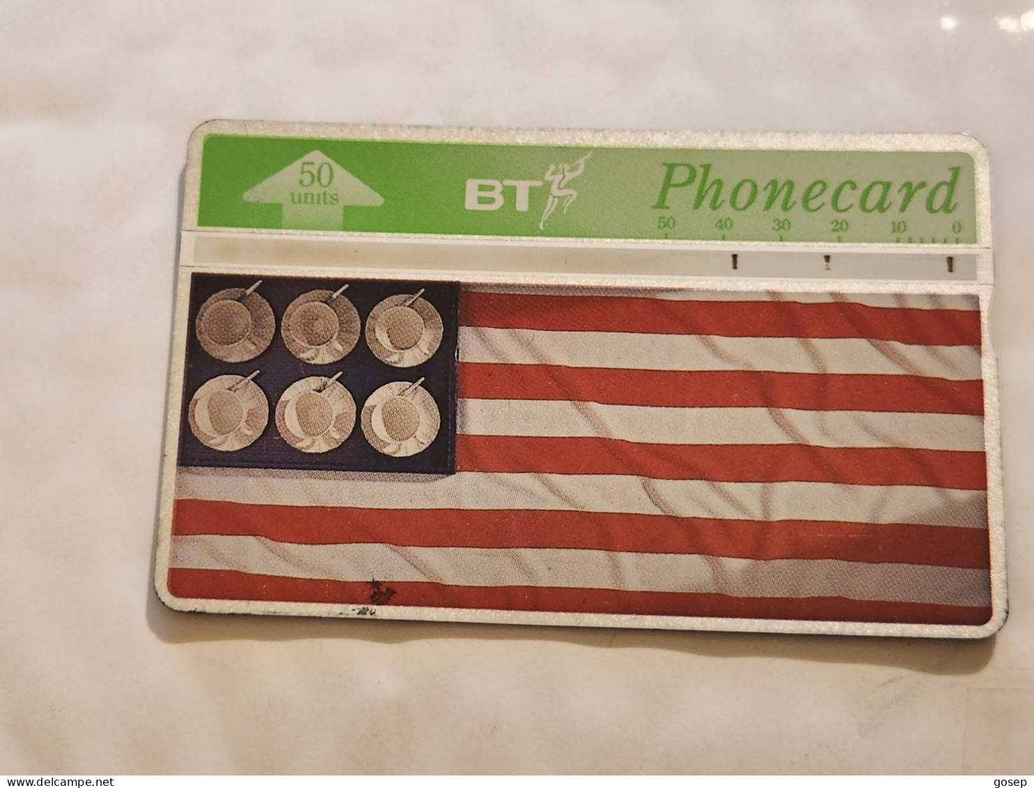 United Kingdom-(BTC147)-Flying The Flag 1(U.S.A)-(1011)(50units)(506H47336)price Cataloge3.00£ Used+1card Prepiad Free - BT Edición Conmemorativa