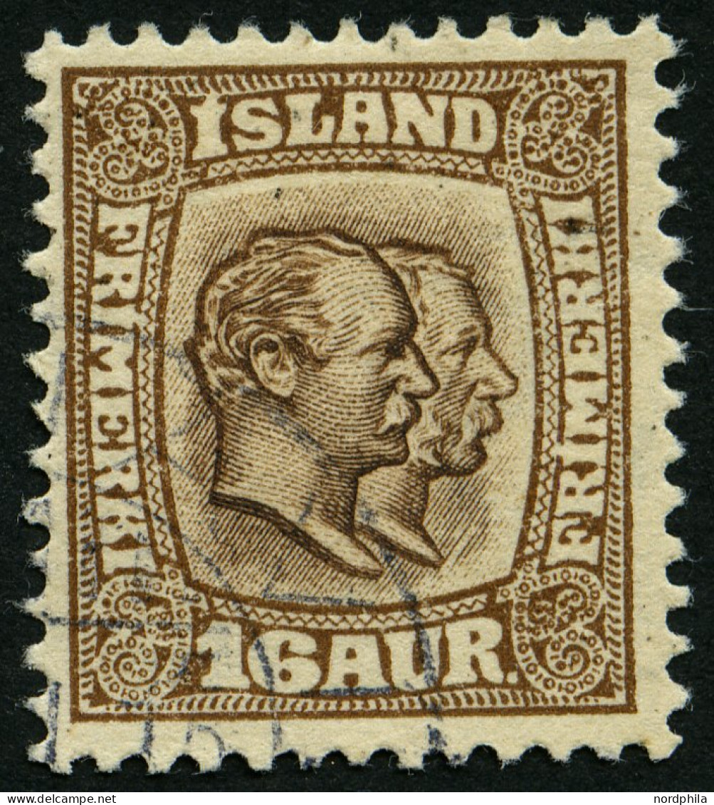 ISLAND 55 O, 1907, 10 A. Doppelportrait, Pracht, Mi. 35.- - Altri & Non Classificati