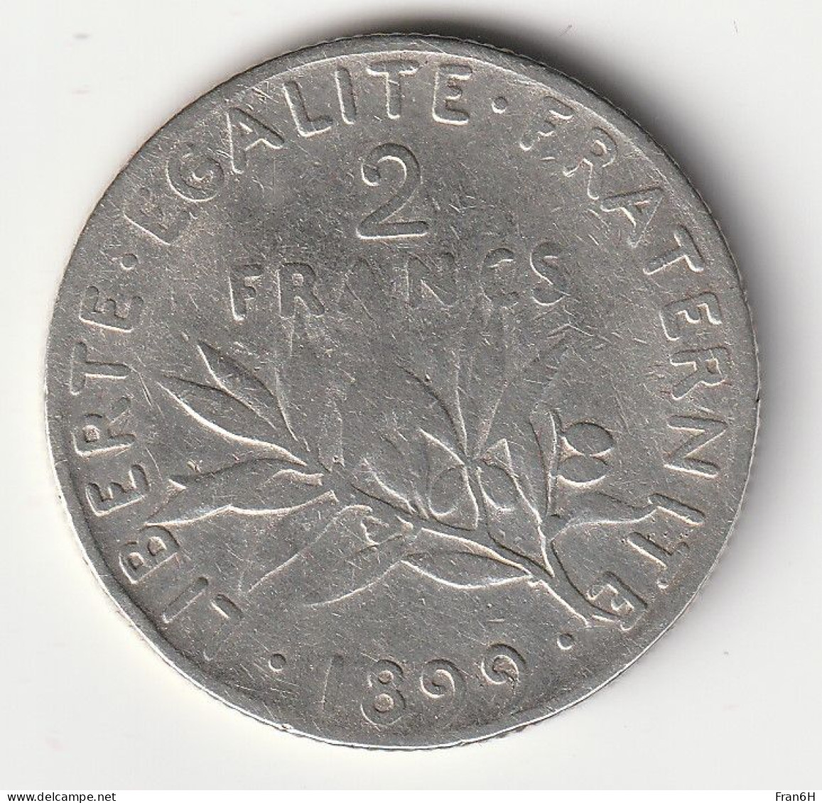 Semeuse 2 Franc Argent 1899 - Silver - - 2 Francs