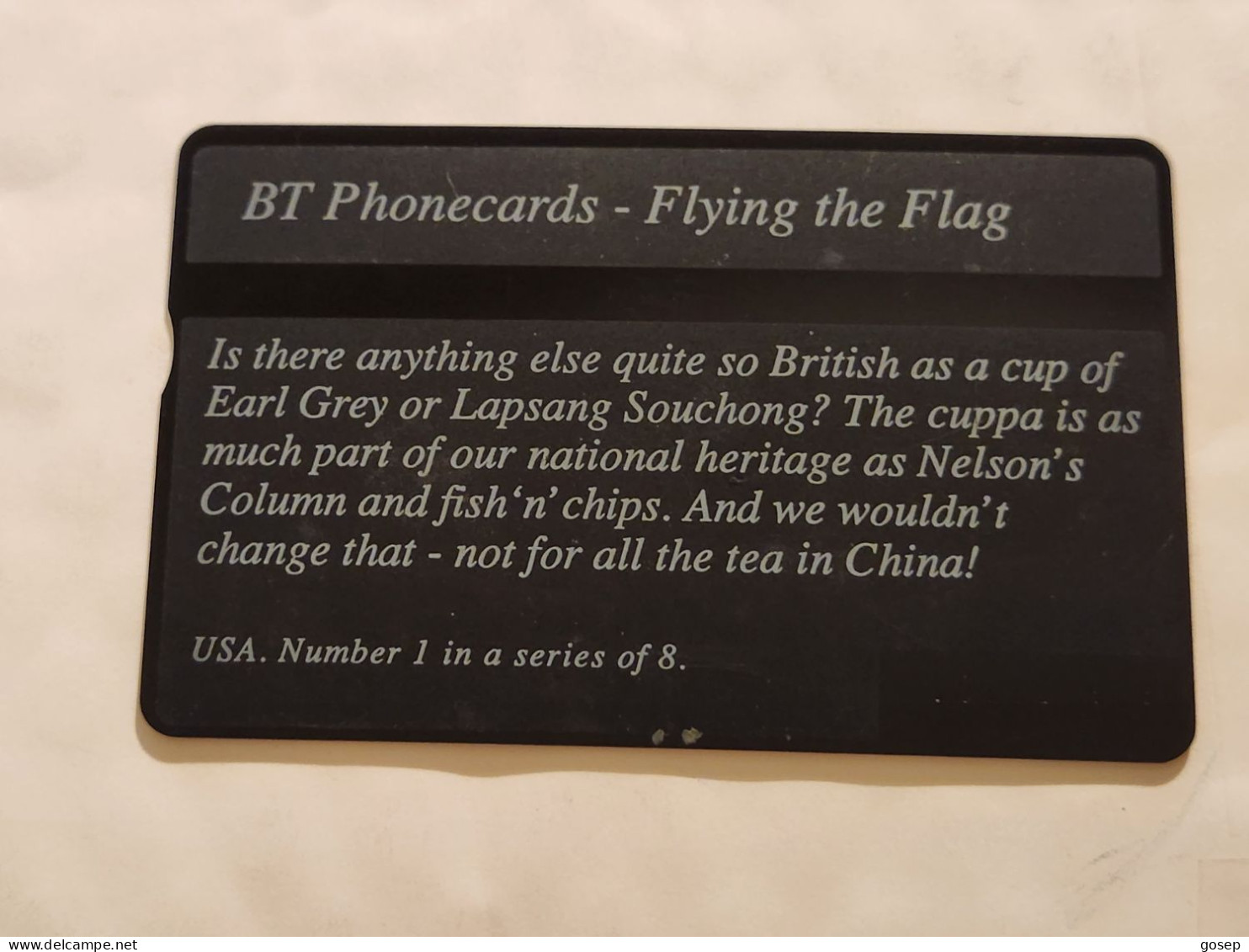 United Kingdom-(BTC147)-Flying The Flag 1(U.S.A)-(1013)(50units)(526A52101)price Cataloge3.00£ Used+1card Prepiad Free - BT Emissions Commémoratives