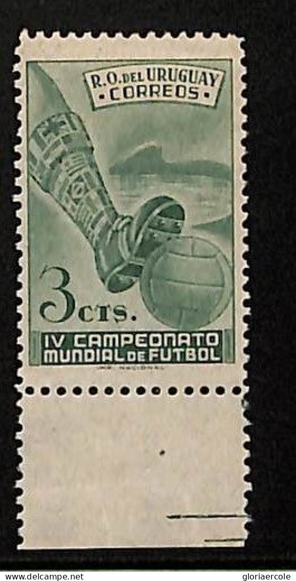 A1198b  - URUGUAY - STAMPS - FOOTBALL - 1951  3 Cnts PERFORATION 11  - RARE! - Unused Stamps