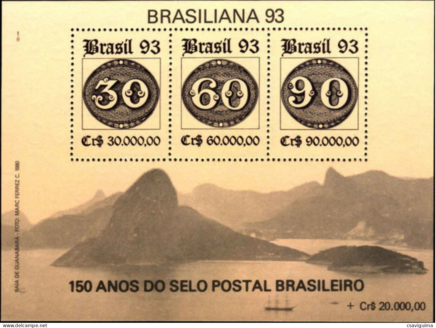 Brasil (Brazil) - 1993 - Stamos On Stamps (Bulls Eye) - Yv Bf 92 - Francobolli Su Francobolli