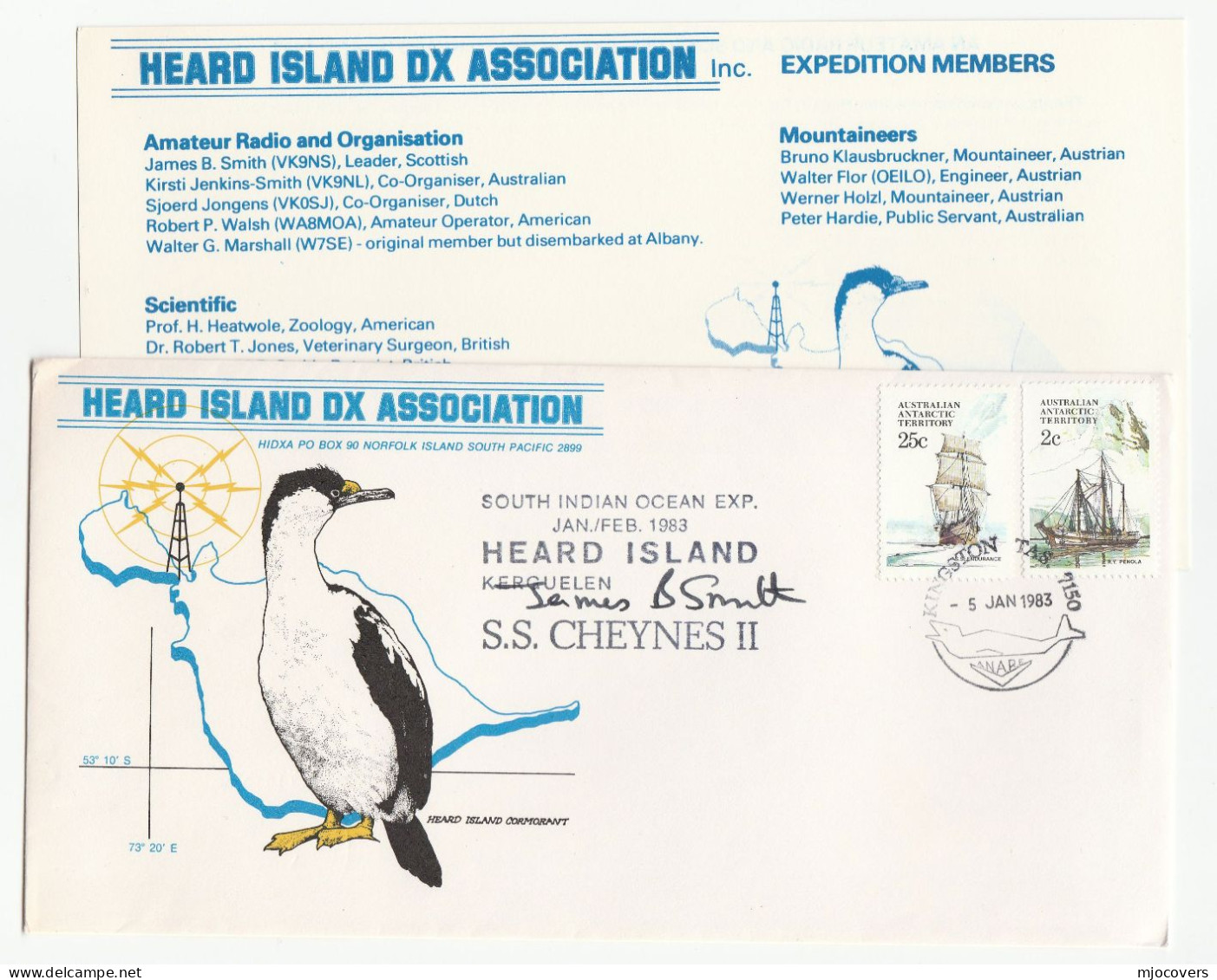 SIGNED Heard Island ANTARCTiC RADIO Mountaineering EXPEDITION COVER Volcano Telecom AAT TAAF Mountain Climbing Stamps - Briefe U. Dokumente