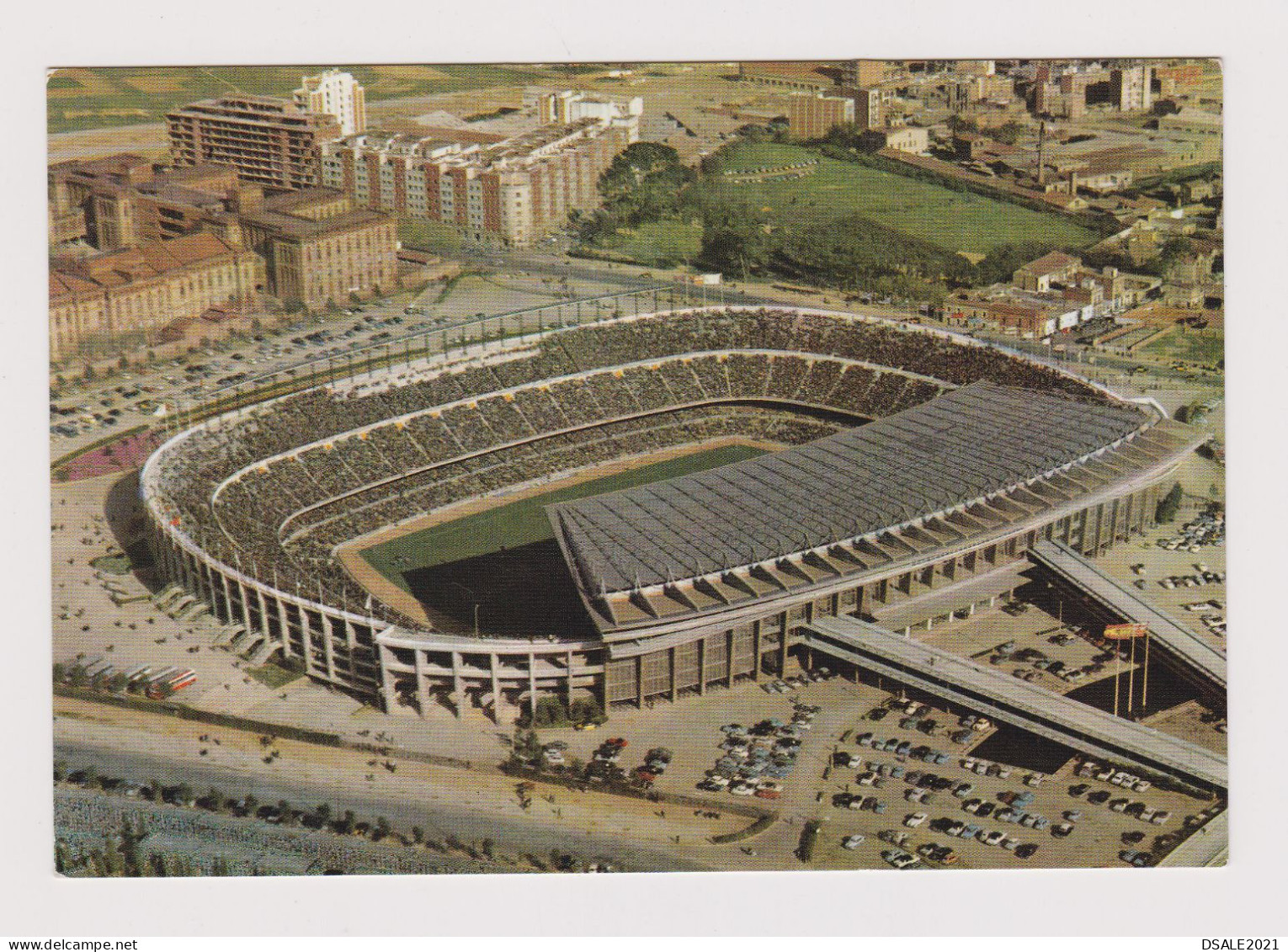 Spain BARCELONA Soccer Football Stadium Nou Camp Aerial View, Vintage Photo Postcard RPPc AK (601) - Estadios