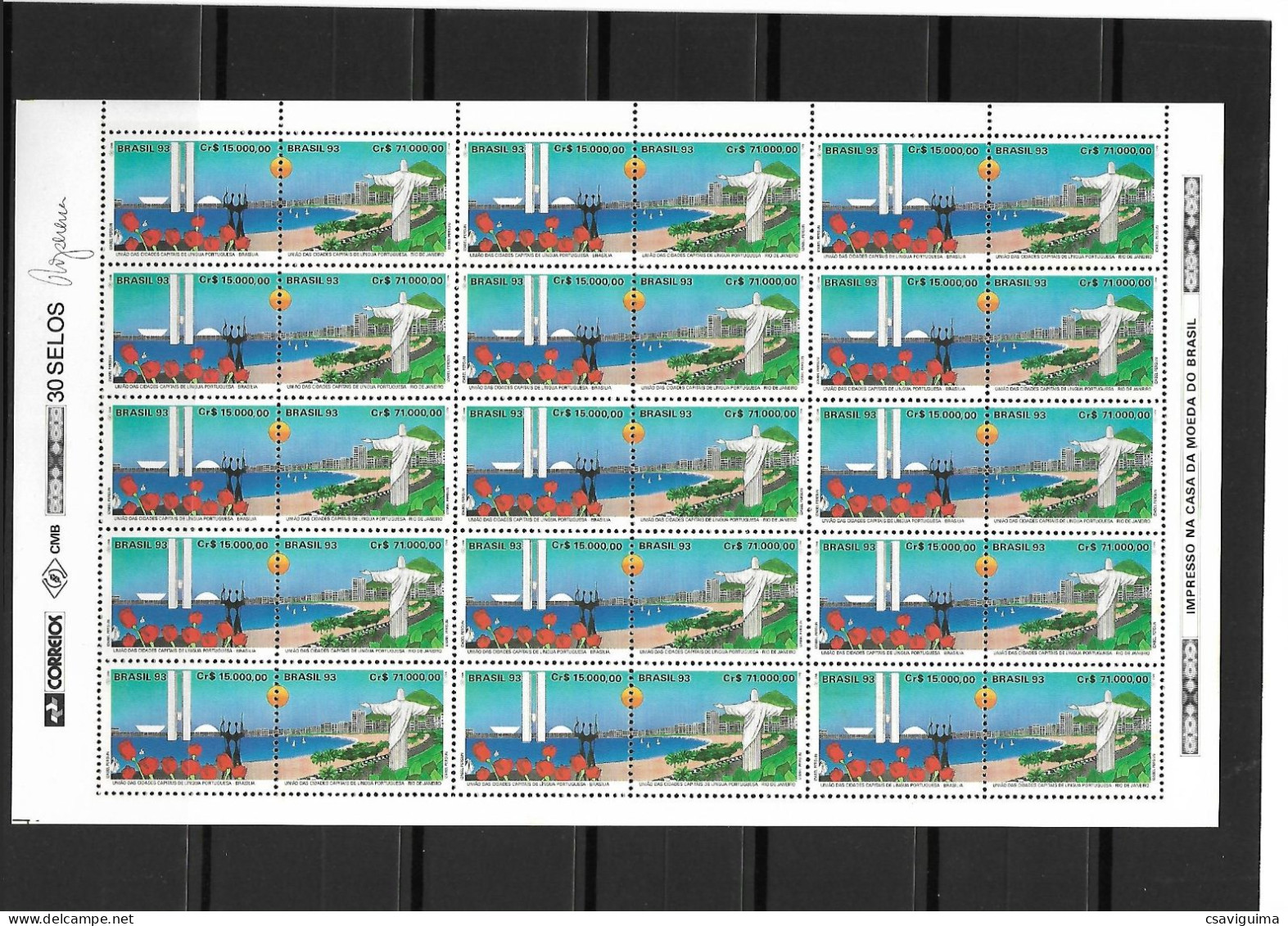 Brasil (Brazil) - 1993 - FULL SHEET: Tourism: Brasilia / Rio - Yv 2119/20 - Other & Unclassified