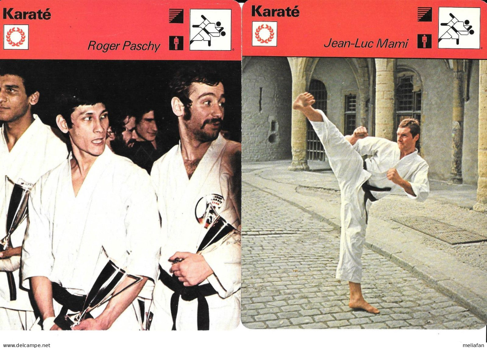 GF1785 - FICHES EDITION RENCONTRE - KARATE - GILBERT GRUSS - GUY SAUVIN - ROGER PASCHY - JEAN LUC MAMI - Artes Marciales