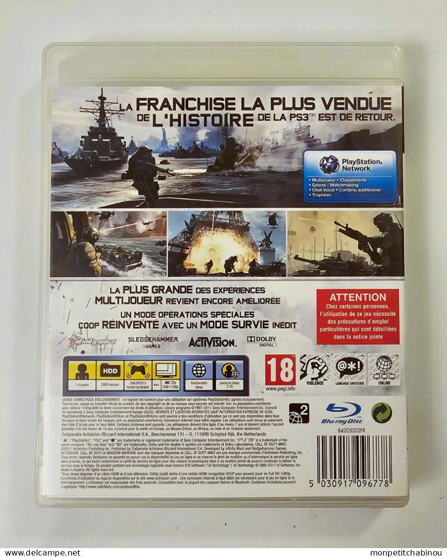 Jeu Vidéo PS3 : CALL OF DUTY -- MODERN WARFARE 3 - PS3