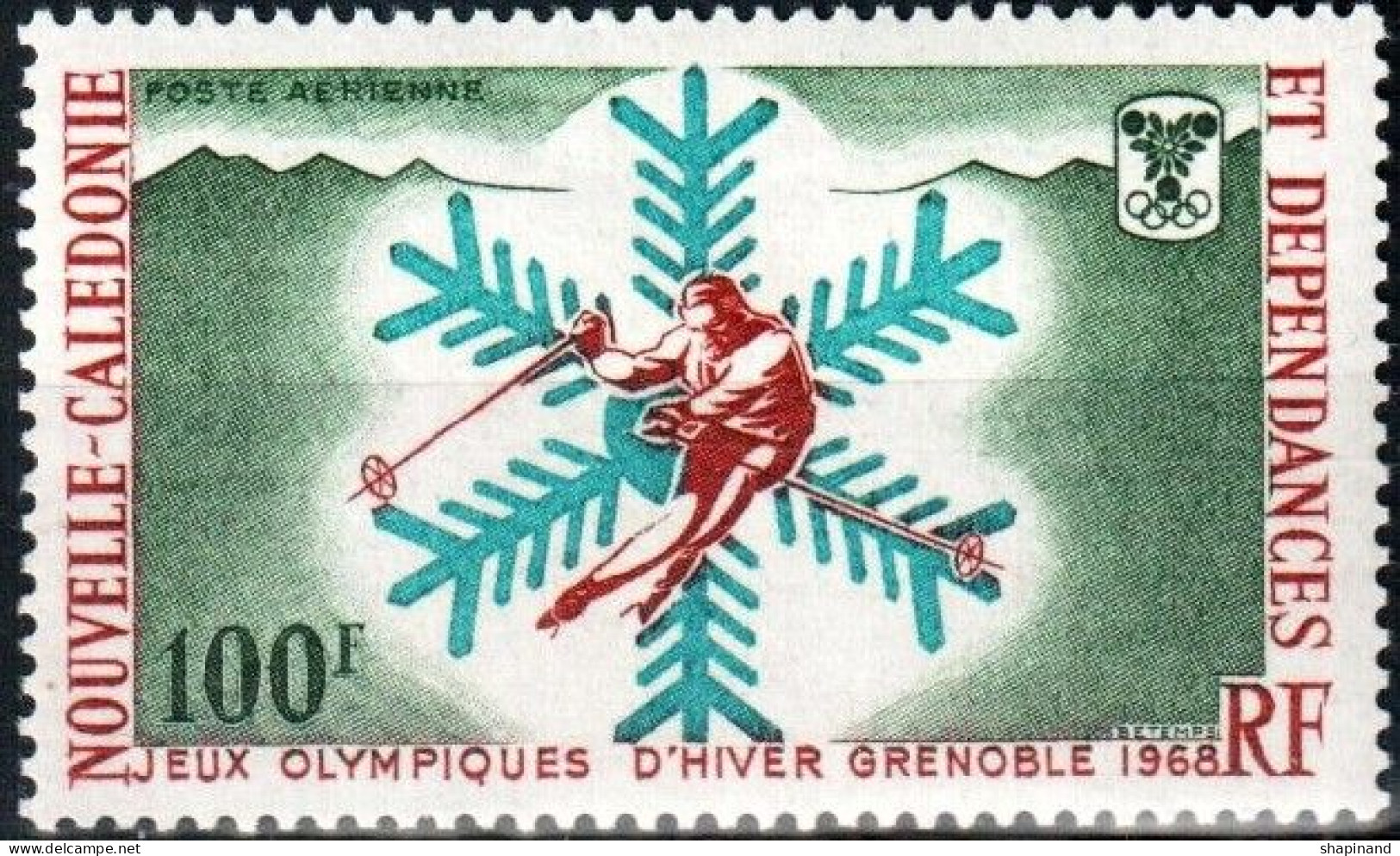 New Caledonia 1967 "X Winter Olympic Games.Grenoble-68" 1v Quality:100% - Ongebruikt