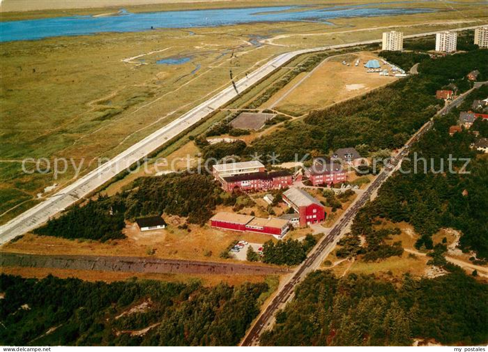 73540068 St Peter-Ording Sanatorium Goldene Schluessel Fliegeraufnahme St Peter- - St. Peter-Ording