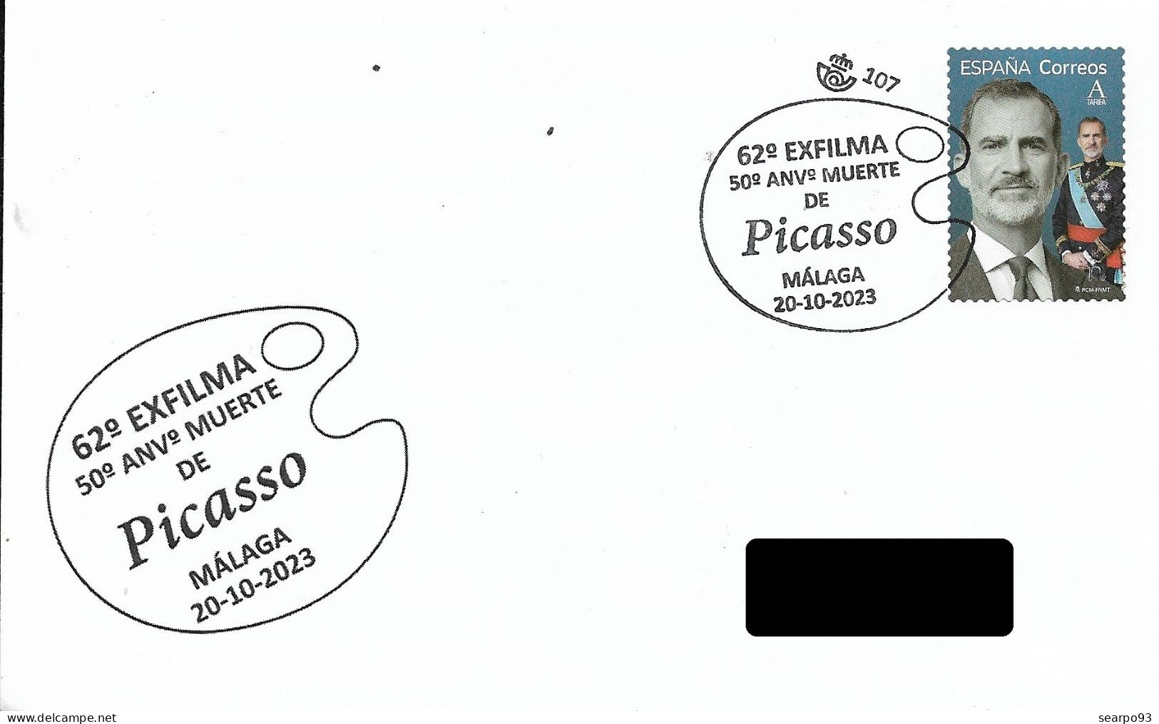 SPAIN. POSTMARK. 50TH ANNIVERSARY OF PICASSO DEATH. MALAGA. 2023 - Andere & Zonder Classificatie