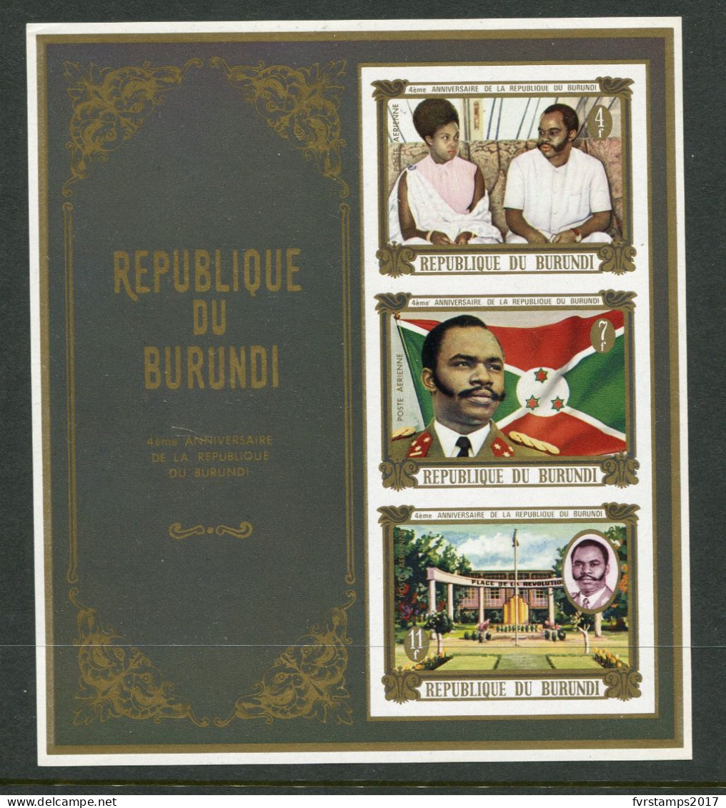 Burundi - 1970 - OCB BL41A - MNH ** - ND Imperf - Anniversary Republic Verjaardag Anniversaire President - Cv € 1,25 - Unused Stamps