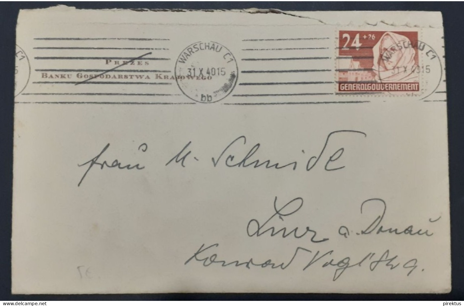 Poland 1940 Post Cancel Cover - Gouvernement Général