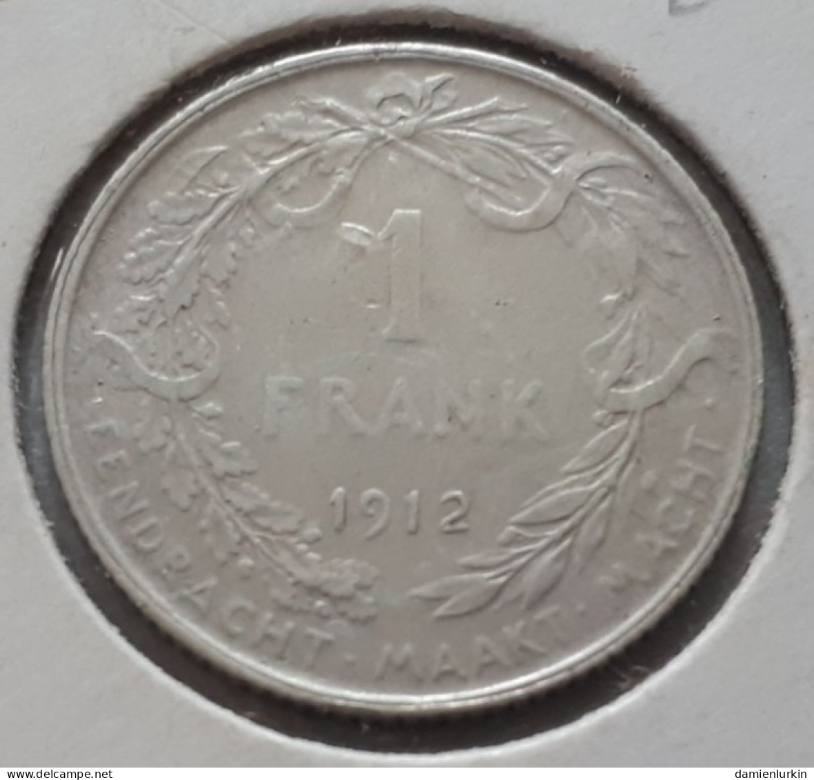 BELGIQUE/BELGIE  ALBERT PREMIER TRES BELLE 1 FRANC 1912 VL ARGENT/ZILVER/SILBER/SILVER COTES : 5€-10€-20€-30€ - 1 Frank