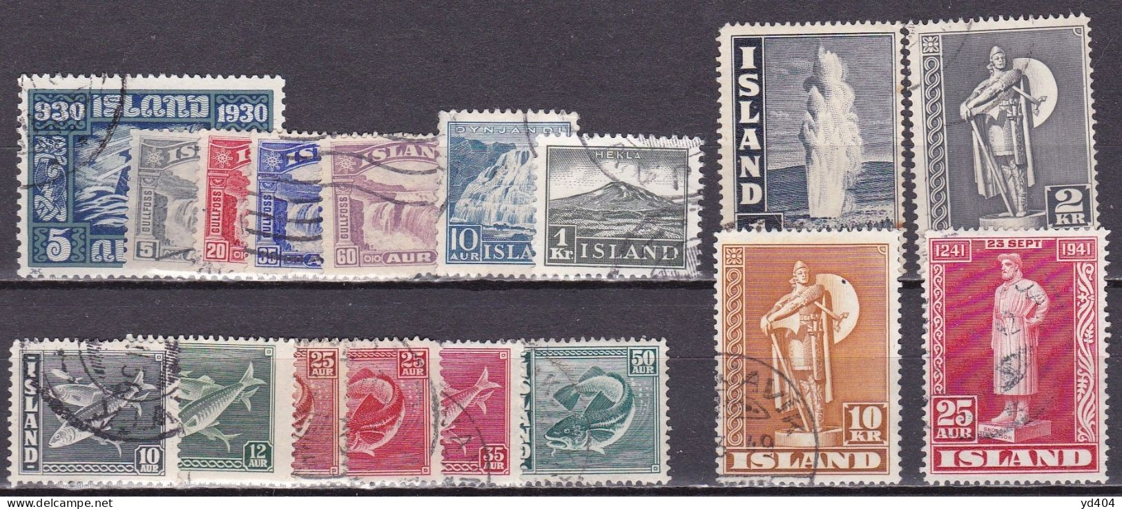 IS045 – ISLANDE – ICELAND – 1918-44 – SMALL USED LOT – SG # 159-253 USED 44 € - Usati