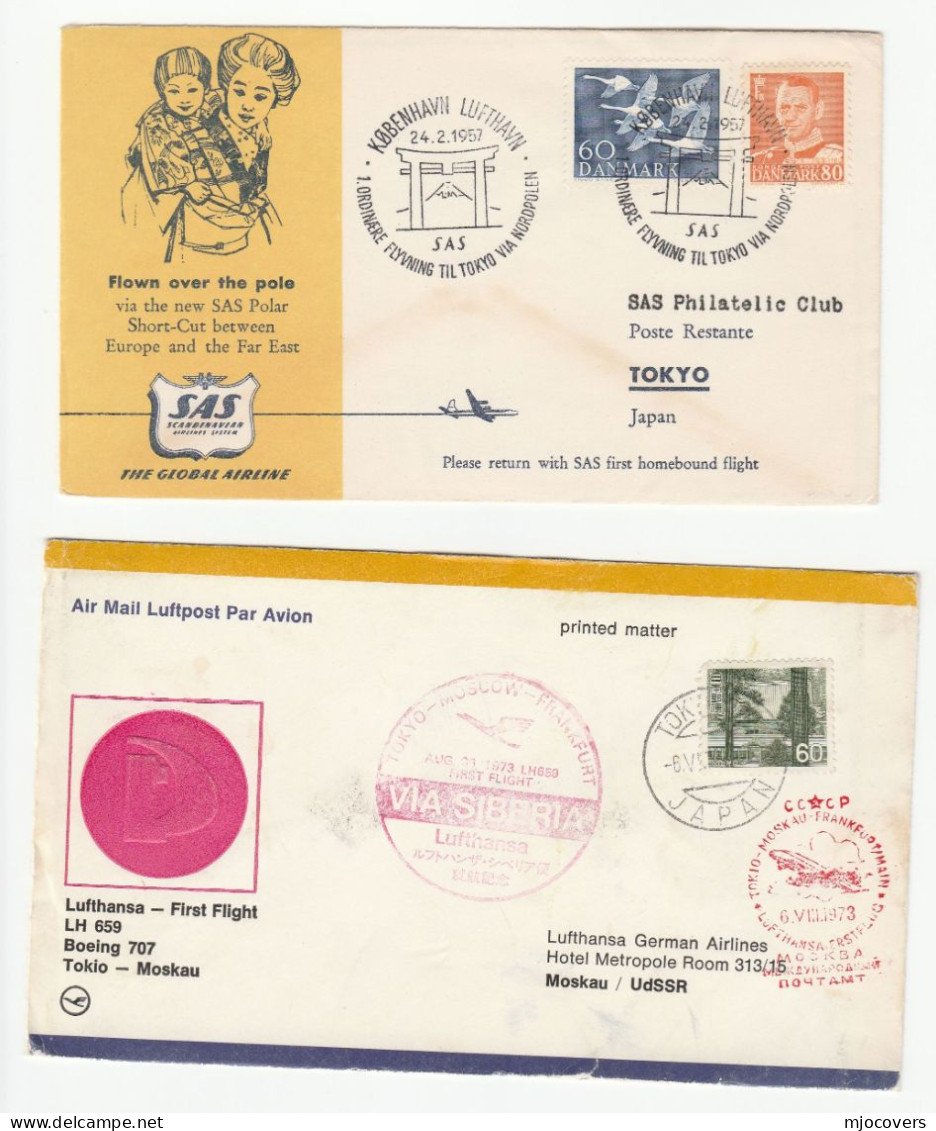 Collection First FLIGHT  To/from JAPAN Covers 1950s-1990s Aviation Stamps Cover - Verzamelingen & Reeksen