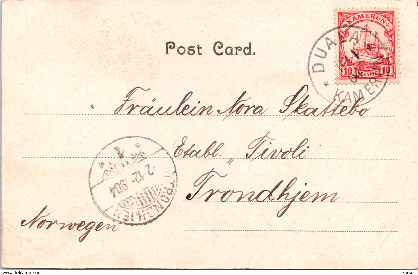 Duala (Cancellation On German Stamp: Duala, 1904, Sent To Norway) - Ehemalige Dt. Kolonien