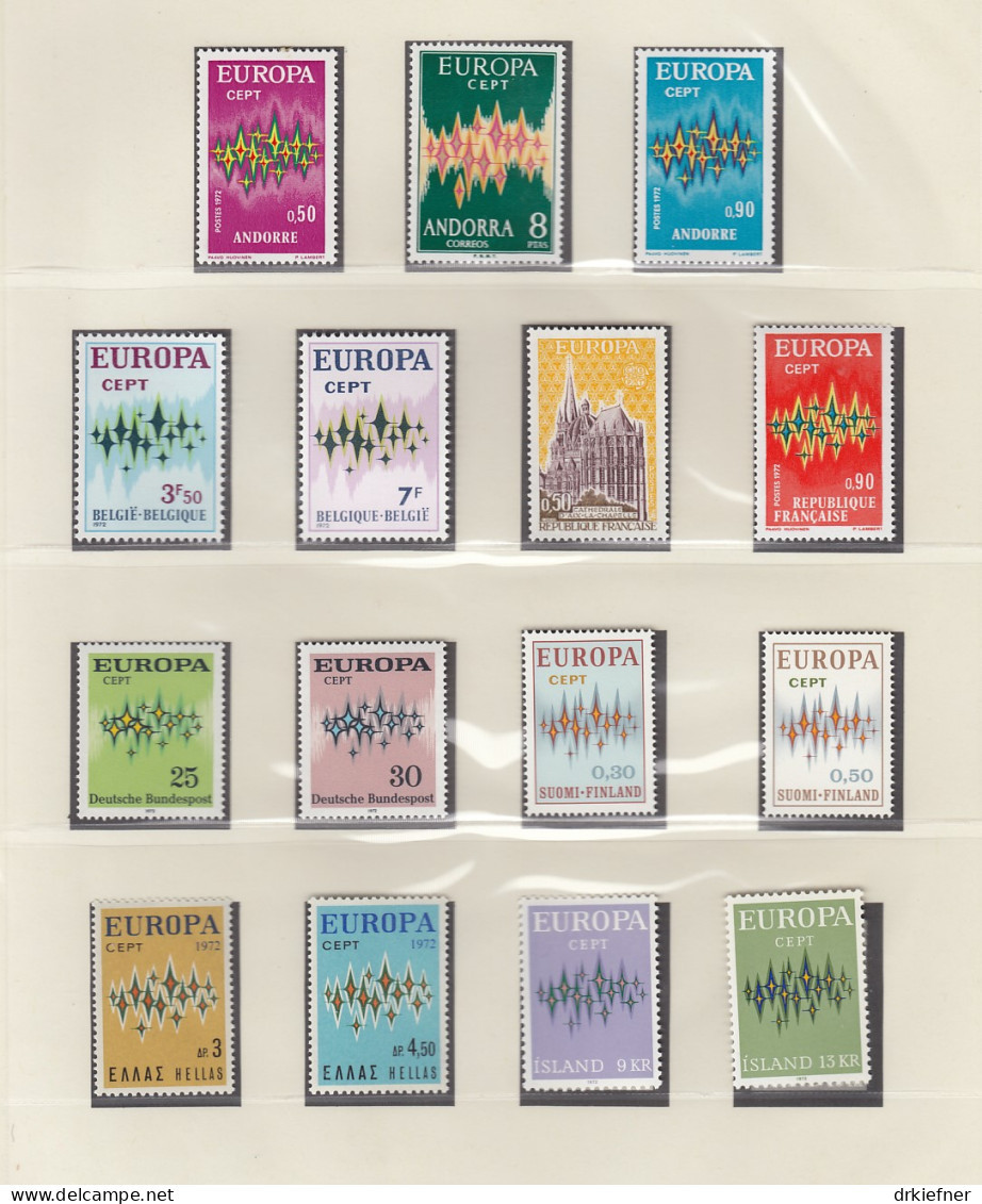 Europa CEPT  Jahrgang 1972, Postfrisch **, Komplett 22 Länder, Sterne - 1972