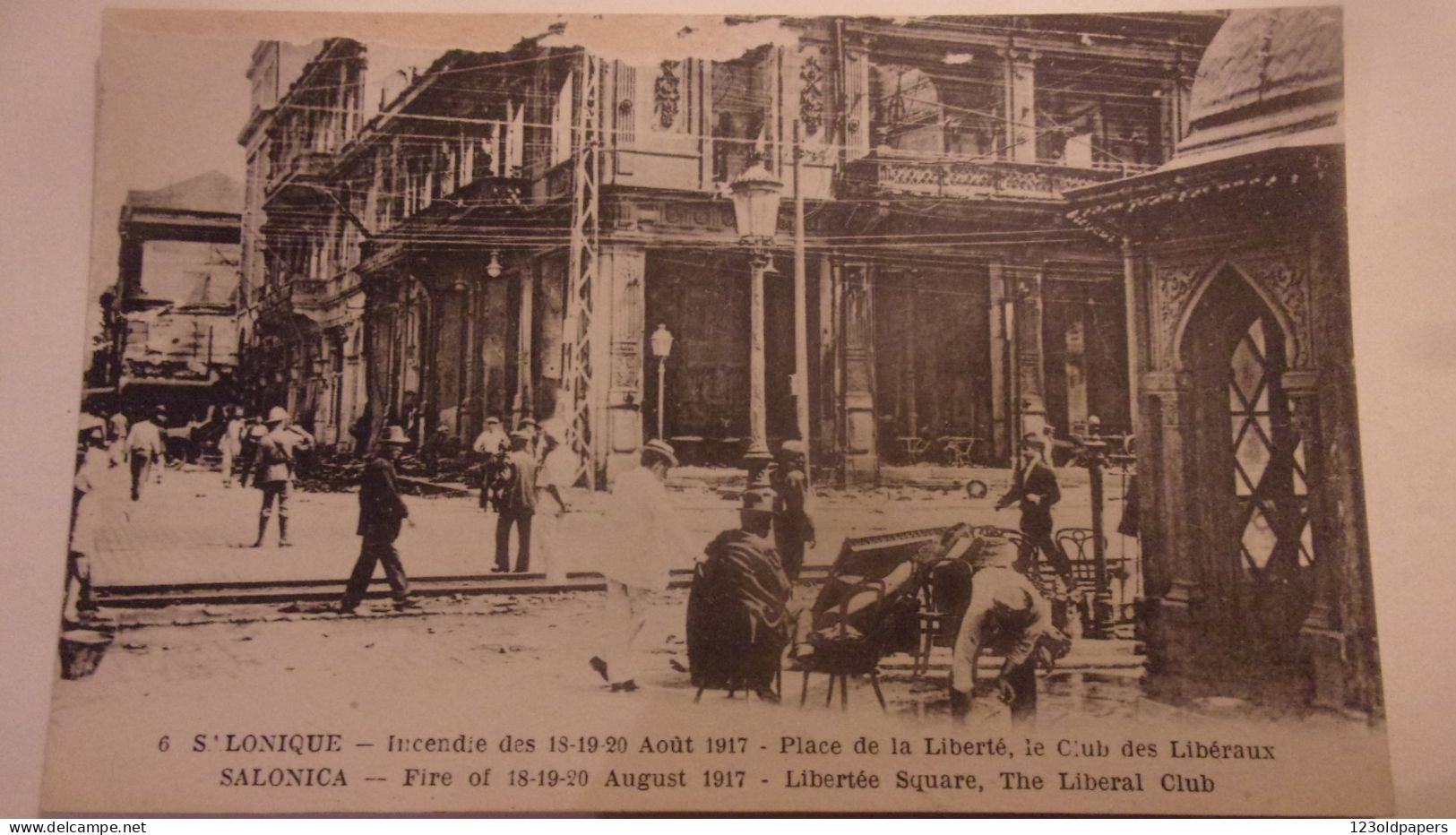 GREECE GRECE Thessalonique  SALONIQUE INCENDIE 1917 LE CLUB DES LIBERAUX - Greece