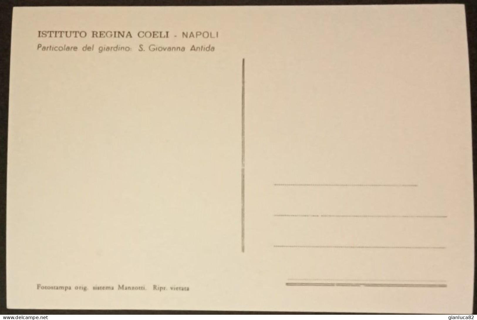 Cartolina Istituto Regina Coeli Napoli Giardino S. Giovanna Antida Non Viaggiata (331) Come Da Foto Fotostampa 15x10 Cm - Holy Places