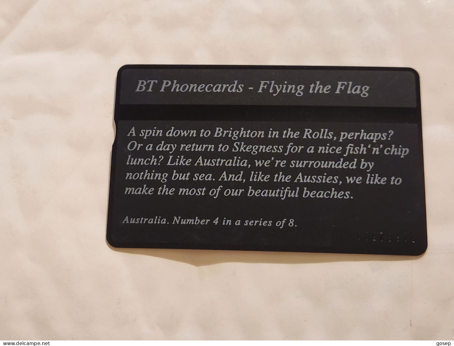 United Kingdom(BTC150)Flying The Flag4(AUSTRALIA)(1023)(50units)(526B25031)price Cataloge3.00£ Used+1card Prepiad Free - BT Souvenir