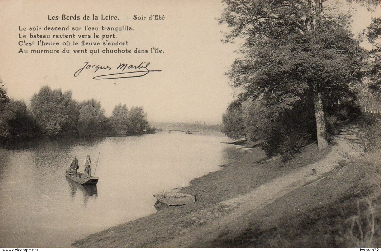 CPA Les Bords De La Loire Soir D'été TEXTE JACQUES MARTIL - Angelsport