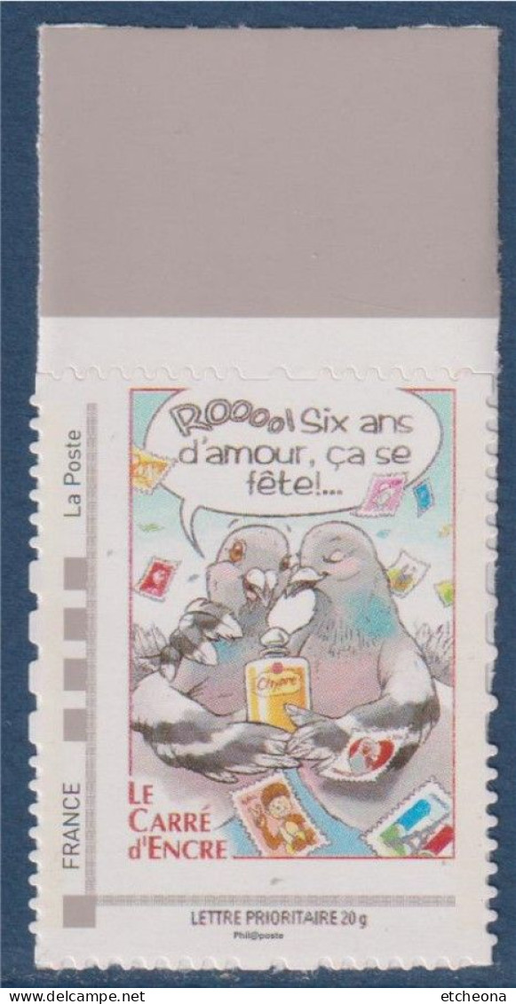 Emission Du Carré D'Encre Tvp LP 20g MonTimbraMoi Pigeons: ROOOO! Six Ans D'amour ça Se Fête - Unused Stamps