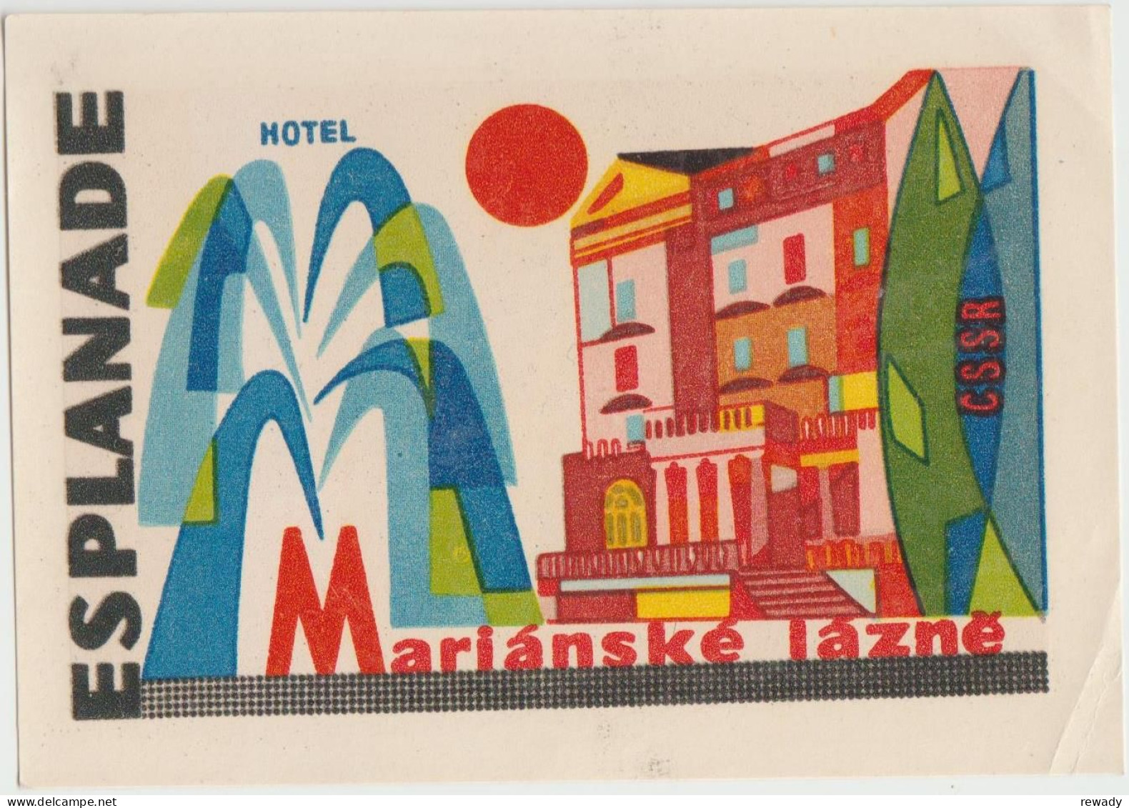 Czech Republic - Marianske Lazne - Hotel Esplanade - Label - Etiquette - Hotelaufkleber