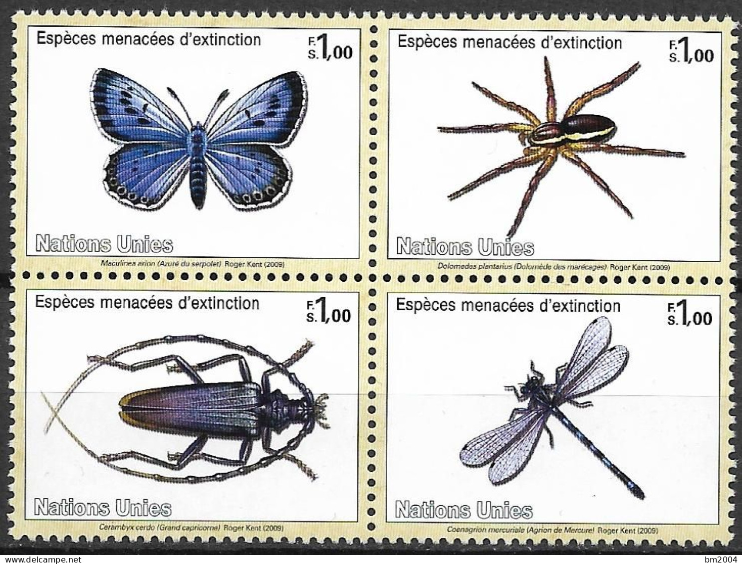 2009  UNO Genf Mi. 640-3 **MNH    Gefährdete Arten : Insekten Und Spinnentiere. - Blocchi & Foglietti