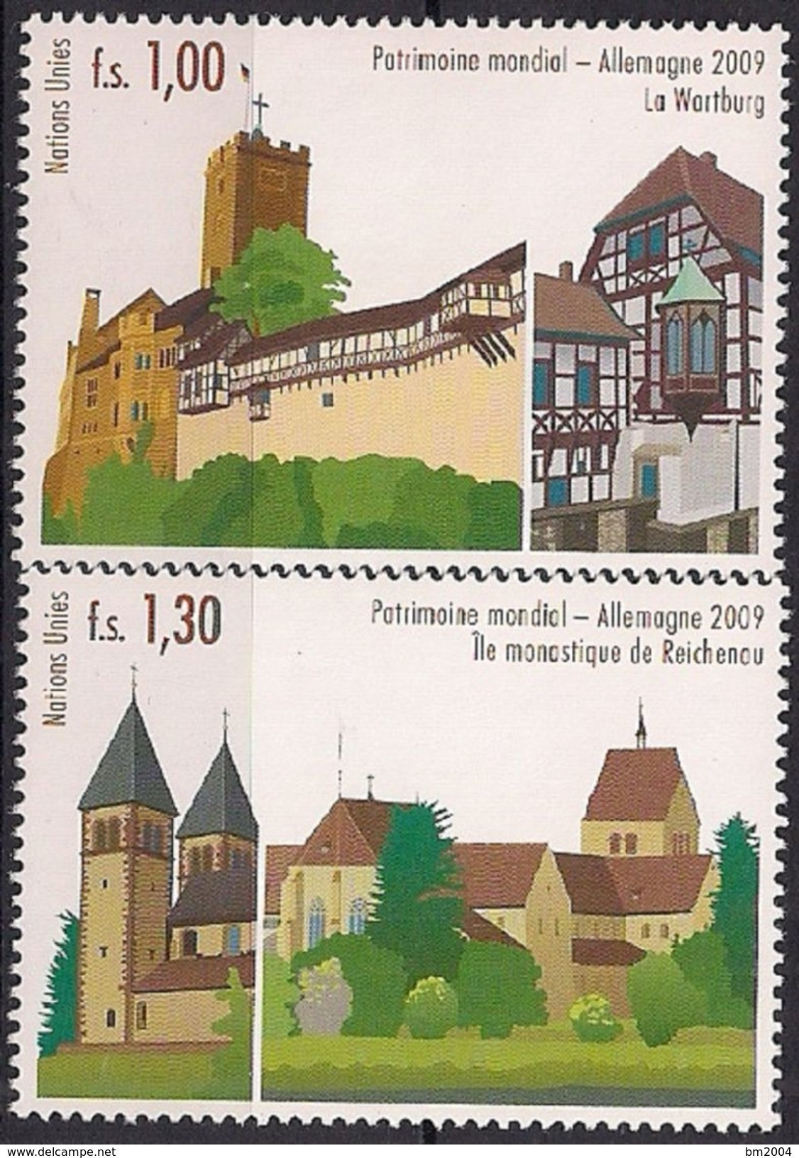 2009  UNO Genf Mi. 644-5 **MNH  UNESCO-Welterbe: Deutschland - Ungebraucht