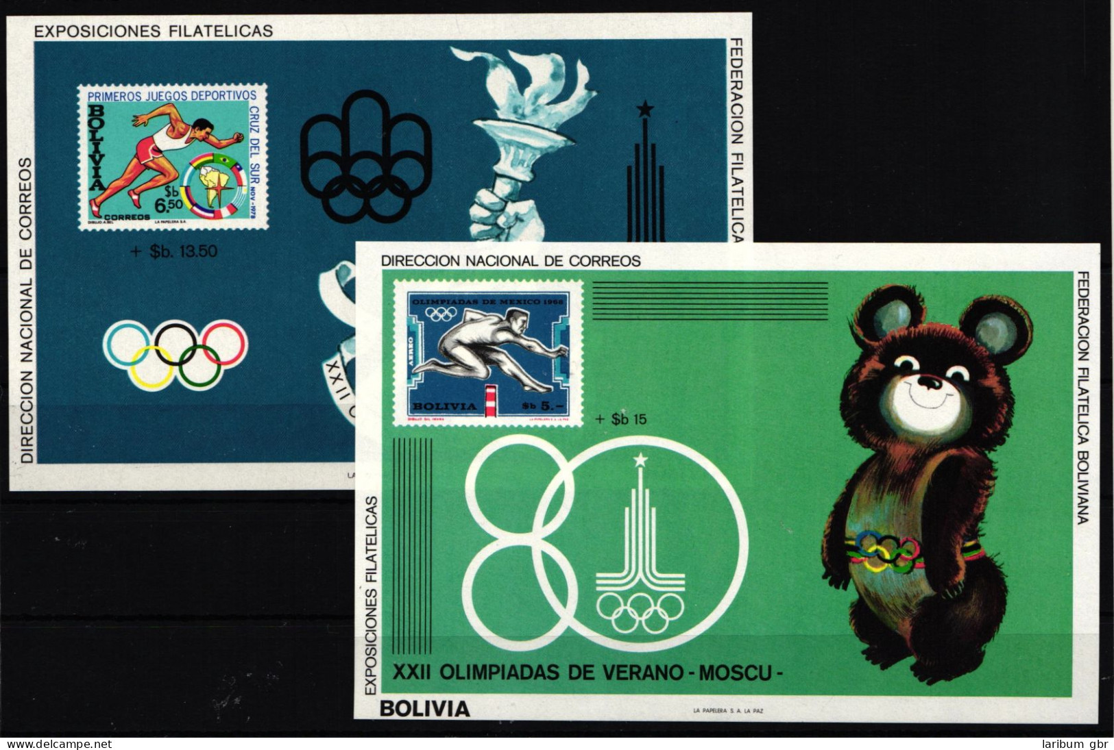 Bolivien Block 92 + 93 Postfrisch Olympia 1980 Moskau #KE678 - Bolivie