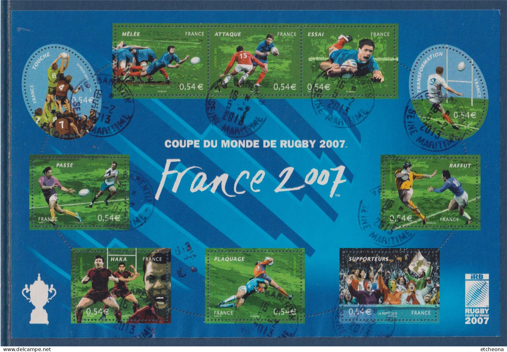 17ème Coupe Du Monde De Rugby En France 2007, BF 110 4063 4064 4065 4066 4067 4068 4069 4070 4071 4072 Oblitéré - Oblitérés