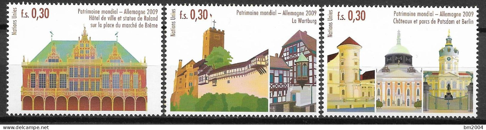 2009  UNO Genf Mi. 646-51 **MNH  UNESCO-Welterbe: Deutschland - Nuevos