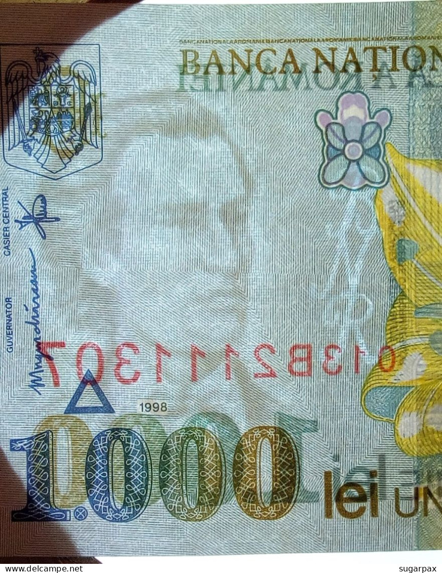 ROMANIA - 1.000 Lei - 1998 - Pick 106 - Unc. - Série 013B - Wmk: Large, Sloping BNR - 1000 - Rumänien