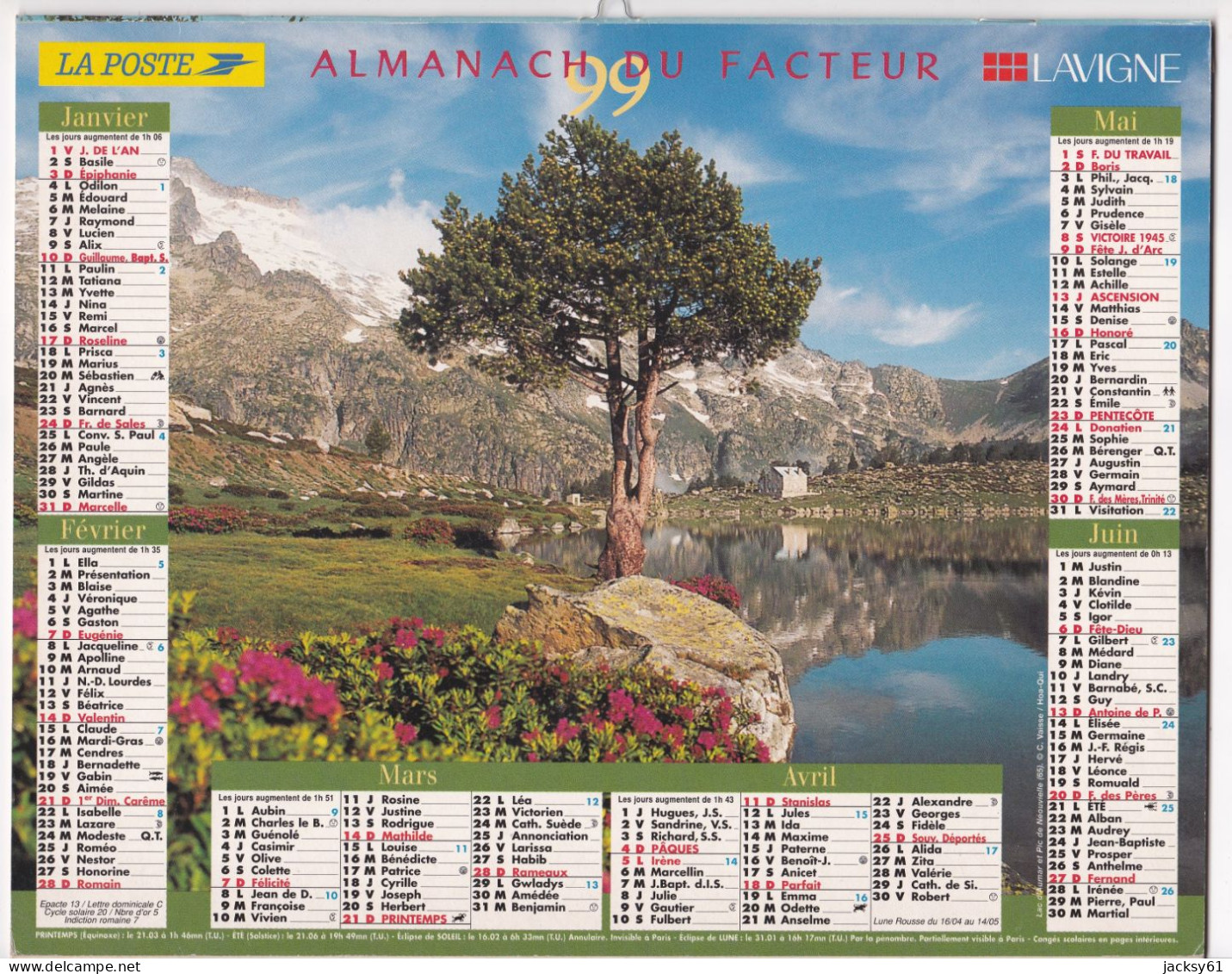 Almanach Du Facteur  1999 - Tamaño Grande : 1991-00