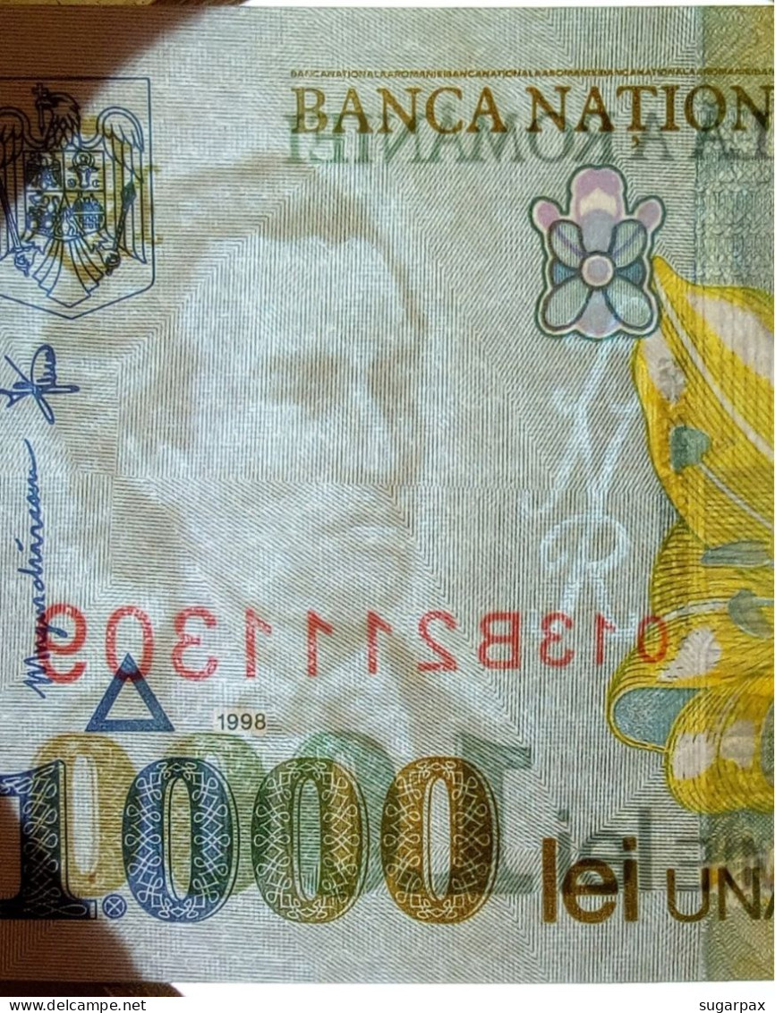 ROMANIA - 1.000 Lei - 1998 - Pick 106 - Unc. - Série 013B - Wmk: Large, Sloping BNR - 1000 - Rumania