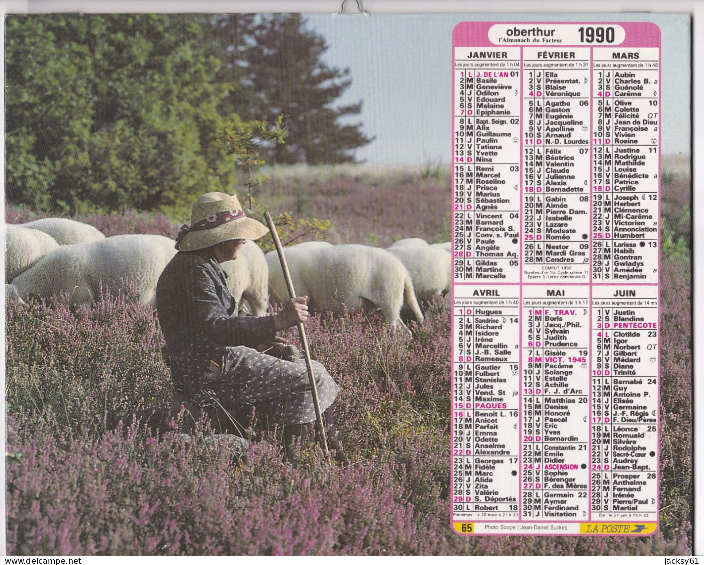 Almanach Du Facteur  1990 - Tamaño Grande : 1981-90