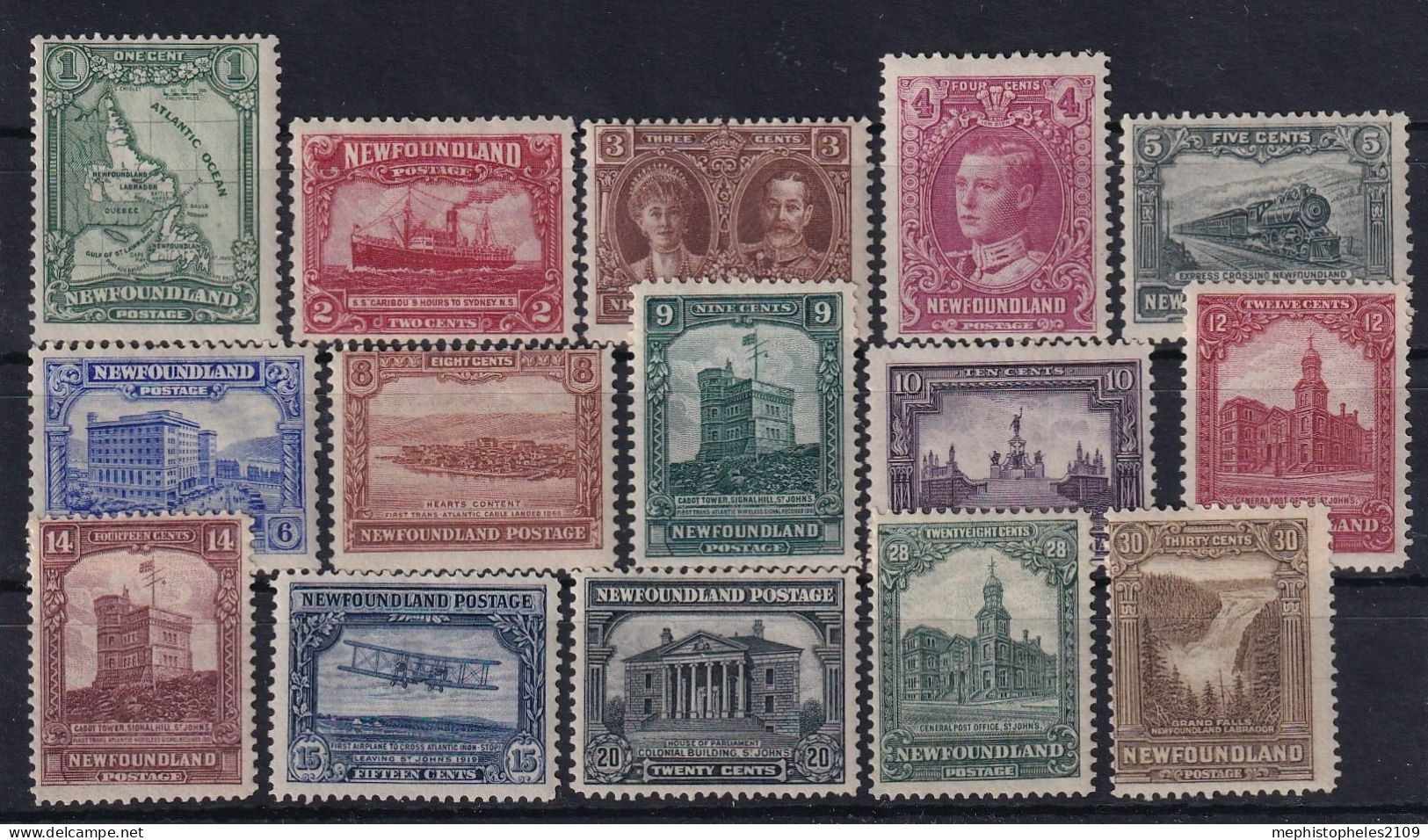 NEWFOUNDLAND 1928 - MNH/MLH - Sc# 145-159 - Complete Set! - 1908-1947