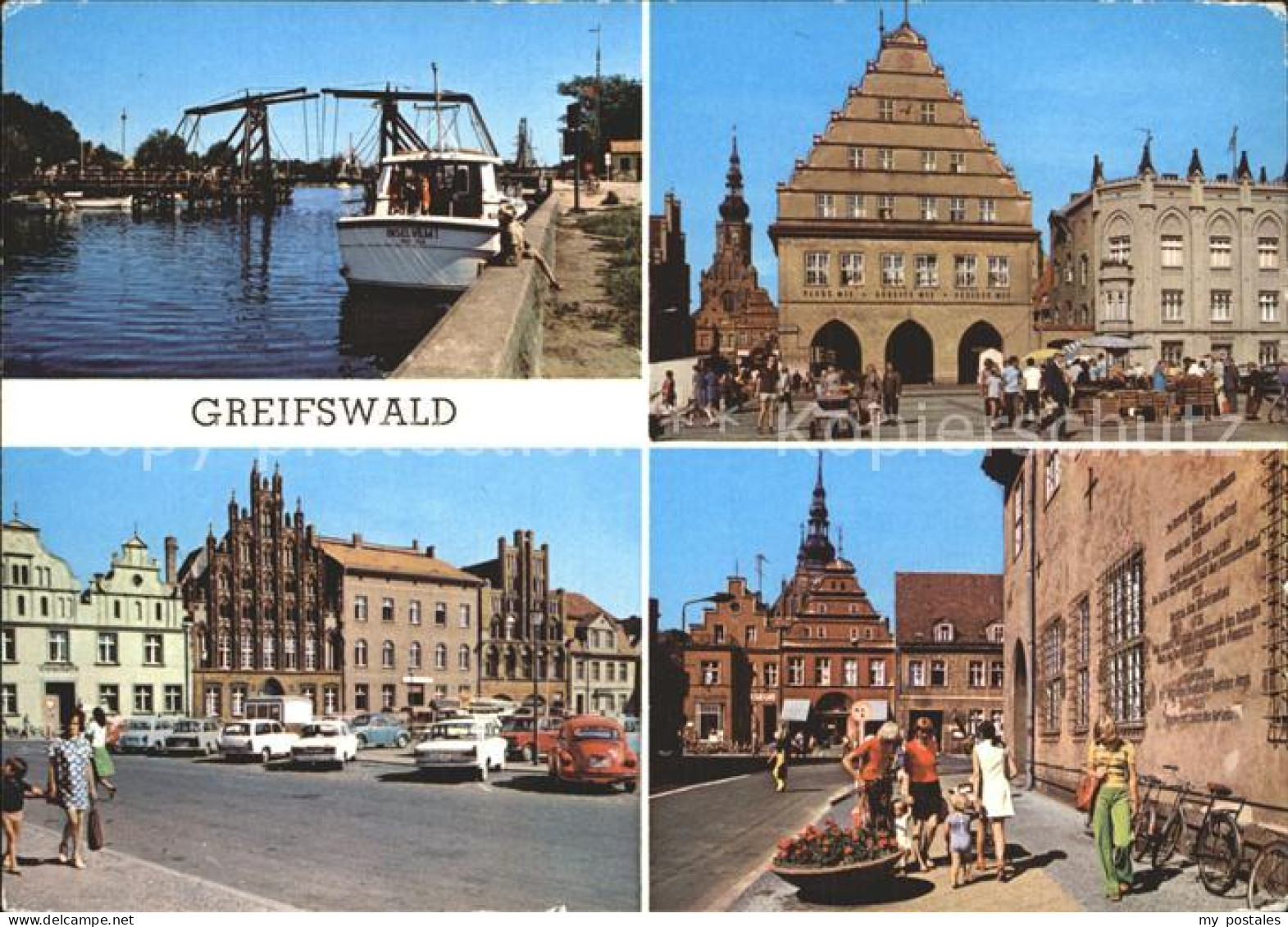 72401243 Greifswald Mecklenburg Vorpommern Wiecker Bruecke Rathaus Platz Der Fre - Greifswald