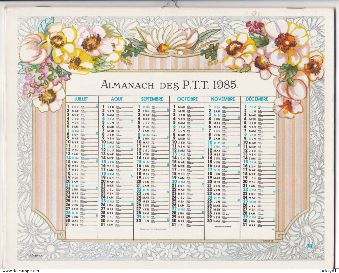 Almanach Des P.T.T.  1985 - Tamaño Grande : 1981-90